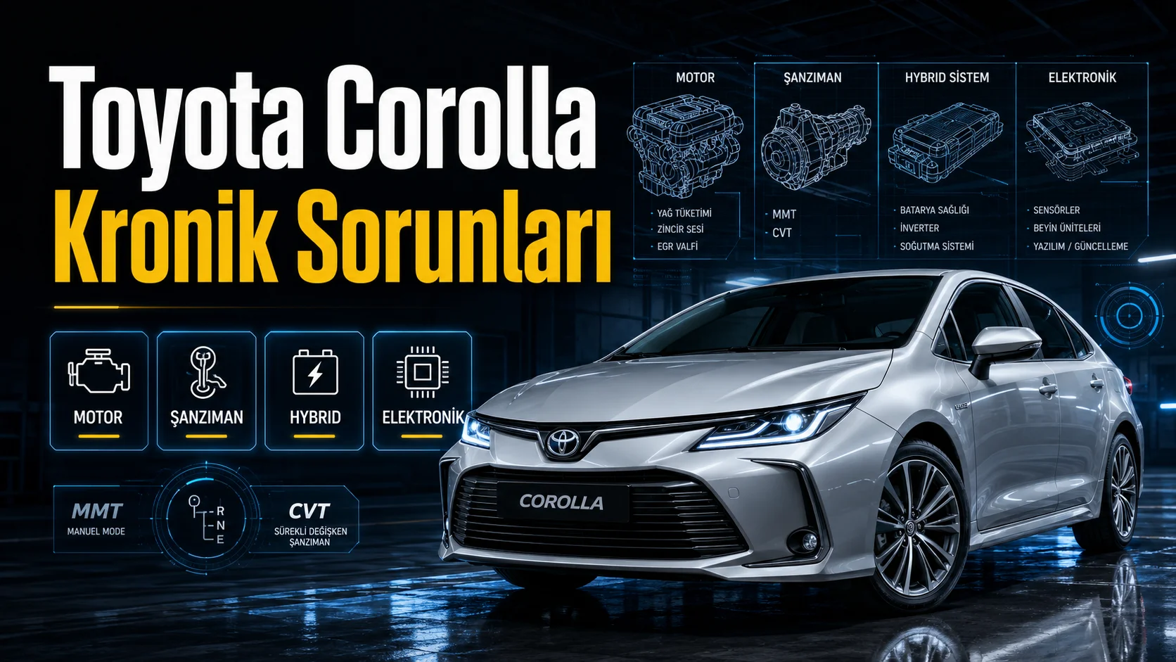 Toyota Corolla kronik sorunları, motor, MMT ve CVT şanzıman, Hybrid sistem ve elektronik arızalar
